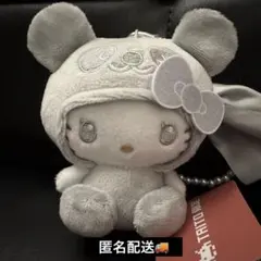 パンダ ハローキティ リボン付パールチャームマスコット vol.3 グレー