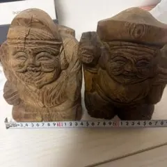 木製 福の神像 置物 2体セット - メルカリ