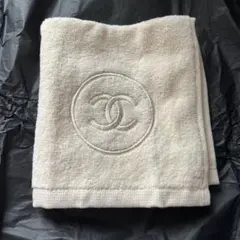 CHANEL タオル ホワイト 縁取りブラックバスタオル＆フェイスタオル