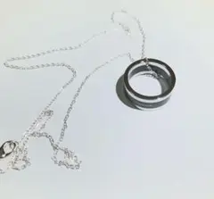 Calvin Klein リングネックレス シルバー ブラックのサムネイル