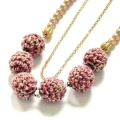 編み込みボールデザインネックレス