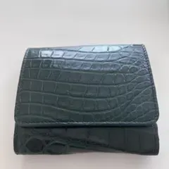 ジ*ー様 かむろぎ KAMUROGI マットクロコ折財布 京都 ブラック - メルカリ