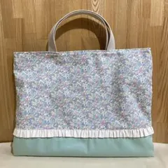 入園入学グッズ　ハンドメイド　レッスンバック　花柄　フリル