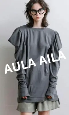 美品　AULA AILA　変形パワショルワンピ　ブラックのサムネイル