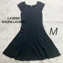 ラルフローレン　RALPH LAUREN ワンピース　ブラック　M レース袖　黒