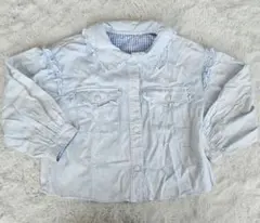 メゾピアノ　フリル付きデニムジャケット