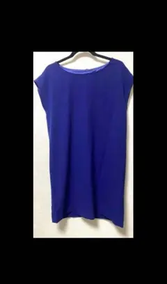 1回のみ　青色　膝上ワンピース 長さ約83cm サラッとした生地　裏地付き