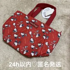 ハローキティ保冷ランチトートバッグ　レトロ赤レッドタイニーチャム50周年しまむら