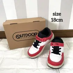 美品★アウトドア OUTDOOR キッズスニーカーレッド/ホワイト 18.0cm