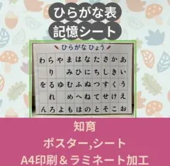 【No.37】ひらがな表 あいうえお表 知育ポスター 就学準備 幼児学習のサムネイル