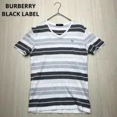 ● BURBERRY BLACK LABEL ＶネックマルチボーダーTシャツ　2