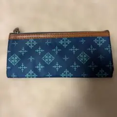 russet ラシット ポーチ ブルー　総柄　ペンポーチ