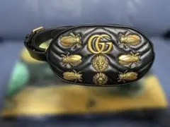 GUCCI GGマーモント アニマルスタッズ ウエストポーチ ブラック 