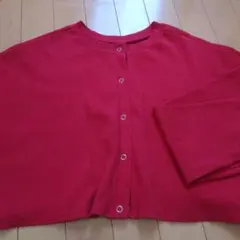 ショート丈 赤色 L サイズ カーディガン ボレロ