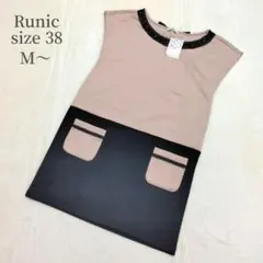 ルーニック ひざ丈ワンピース リボン付き M GSIクレオス タグ付き 美品✨️