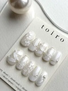 No.8 ブライダルネイル 結婚式 ウエディング 成人式 ニュアンス レース