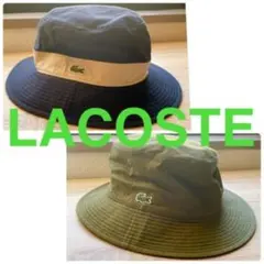 【LACOSTE】ラコステ 帽子 リバーシブルバケットハット ネイビー カーキのサムネイル