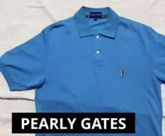 パーリーゲイツ　ポロシャツ ゴルフ サイズ4 ロゴ刺繍 ライトブルー