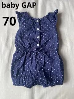 Baby Gap ネイビー ドット柄ロンパース 6-12ヶ月