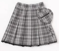 グレー系チェック プリーツスカート