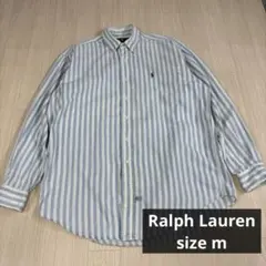 Ralph Lauren ボタンダウン長袖シャツ　フェード　ストライプ