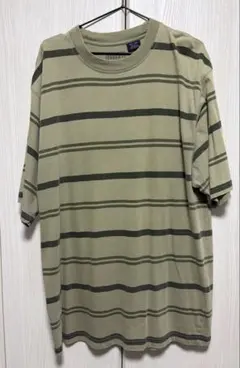 90s FADED GLORY マルチボーダー Tシャツ L カーキ
