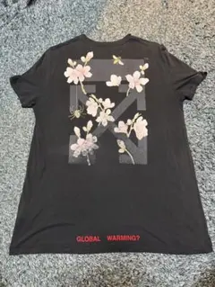 OFF-WHITE Tシャツ ブラック 桜