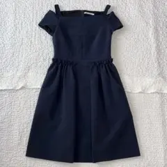 【極美品】FOXEY オフショルダー ワンピース　Ａライン　38 FOXEYNEWYORK】フロントジップ ワンピース オフショルダー(38) - メルカリ