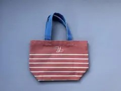 【新品・未使用】ピンクと白のストライプ トートバッグ　イニシャルY