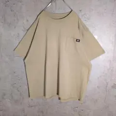 Dickies ポケットTシャツ 2XL ベージュ ビッグサイズ ワンポイント