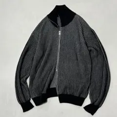 00s ドライバーズニット バーズアイ ストライプ ダブルジップ Tech 平成