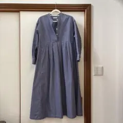 ストライプ 長袖 シャツワンピース