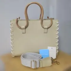 ❉未使用に近い❉Thavasa ベージュ系イエロー ショルダーバッグ