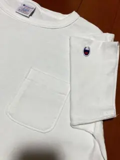 ChampionT1011ホワイトMポケTシャツ U.S.A.【USED】