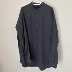 ユニクロ　＋J スーピマコットンオーバーサイズスタンドカラーシャツ　グレー　L
