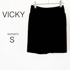 【ビッキー】タイトスカート ブラック シンプル 無地 スリット入り 美品のサムネイル