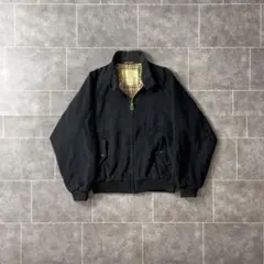 90's old カシミア混 ウールハリントンジャケット ブラック LL