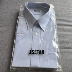 【新品・未使用】ISETAN メンズ 半袖 ワイシャツ ブルー系