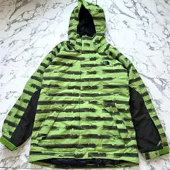 希少✨ノースフェイス スノーボードウェア ハイベント 裏地グラフィック 緑 M