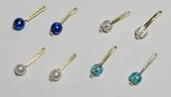 リカちゃん ドール 1粒 ピアス 4点セット ブルー 青 水色 アクセサリー