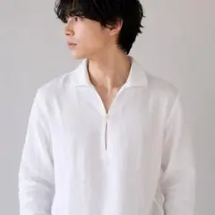 【美品】ブルックスブラザーズ 麻100% カプリシャツ S ホワイト スキッパーのサムネイル