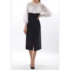 CELFORD ブラウスドッキングワンピース(白×黒)