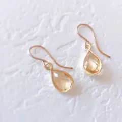 宝石質シトリン　イヤリング/ピアス/ネックレス　14kgf