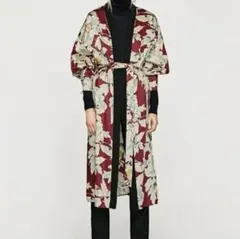 ZARA Basic ザラ キモノガウン 着物 花柄 アメリカMサイズ スリット