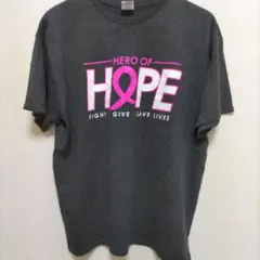 ​oneblood ピンクリボン Tシャツ Lグレー DELTA US古着のサムネイル