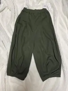 カーキー　ワイドパンツ ゴムウエスト