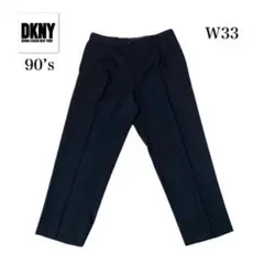 90’s DKNY WOOL ウールスラックス　1タック　ブラック　W33のサムネイル