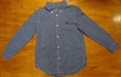 RAL PHLAUREN チェック柄長袖シャツ 130cm 紺色　ネイビー