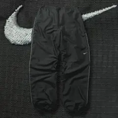 00s y2k NIKE ワイドナイロンパンツ サイドライン ドローコード 刺繍のサムネイル