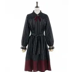 アクシーズファム　リボンブローチ付き　バイカラーワンピース　axes femme